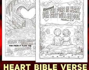 Heart Bible Verse Coloring Pages – Scripture Art Printable for Adults & Teens (PDF/JPEG)