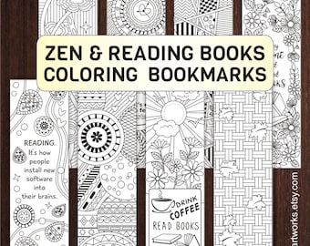 Printable Bookmarks to Color, DIY Zendoodle Bookmarks, Zentangle ...