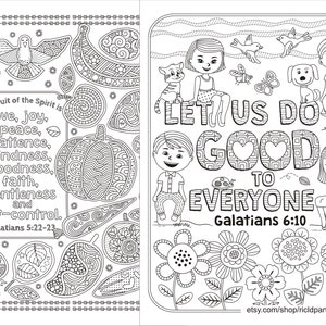 2 Coloring Pages from the Book of Galatians - Fruit of the Spirit - Do Good to Everyone -Galatians 5 22 and  Gal 6 10 - Digital Download