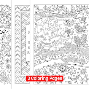 3 Bible Coloring Pages Colossians 3 14, Luke 1 37, and Jeremiah 29 11 Scripture Doodle Arts Digital Download image 5