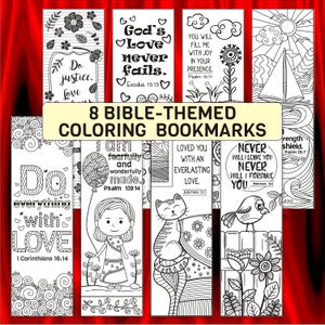 Bible Verse Coloring Bookmarks for Kids: Christian Scripture Art (PDF & JPEG Files)