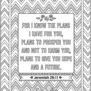 3 Bible Coloring Pages Colossians 3 14, Luke 1 37, and Jeremiah 29 11 Scripture Doodle Arts Digital Download image 4