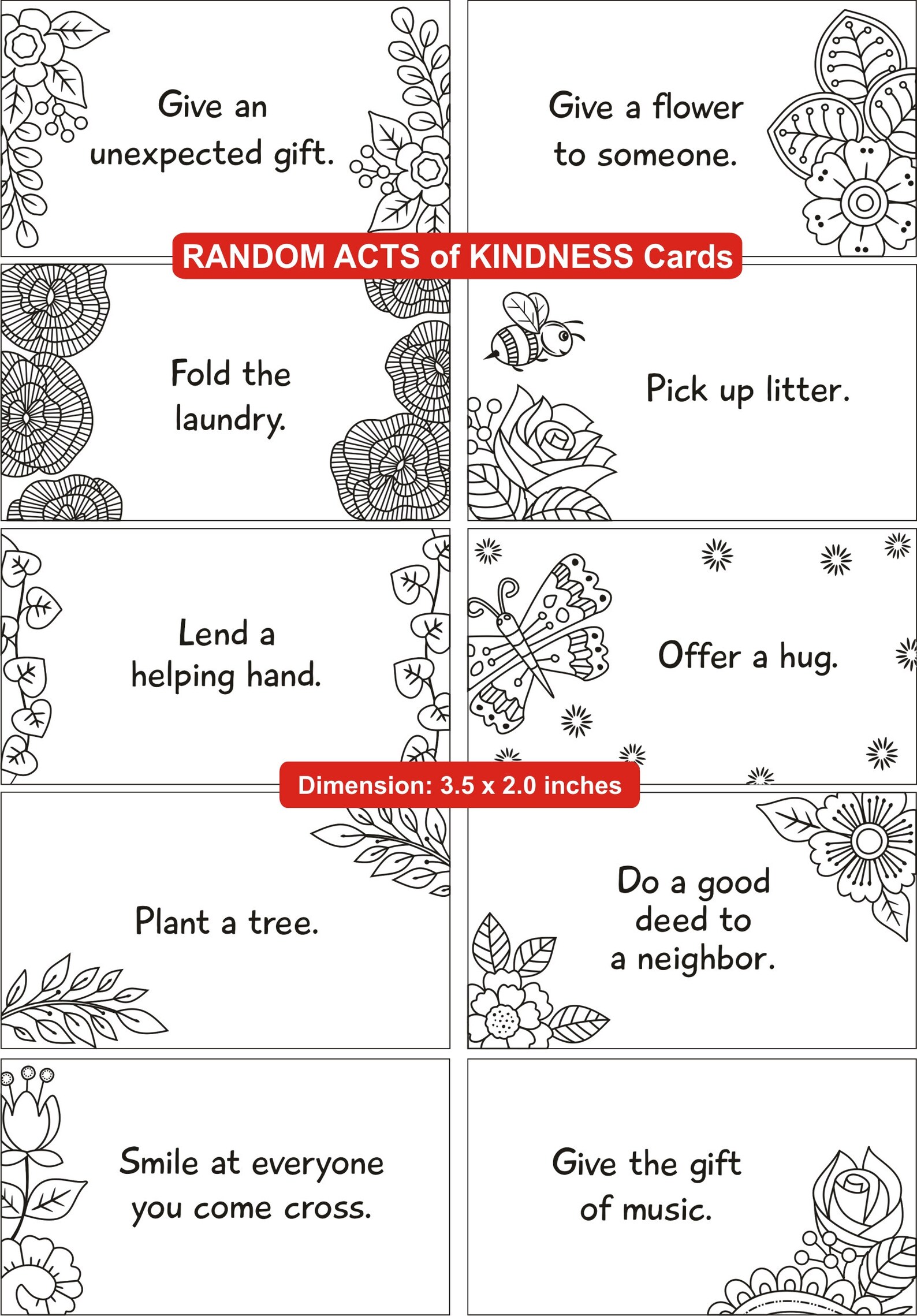 Set of 30 Printable random Acts of Kindness Cards - Etsy