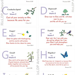 26 Scripture Cards A to Z Bible Verse Vitamins Printable - Etsy
