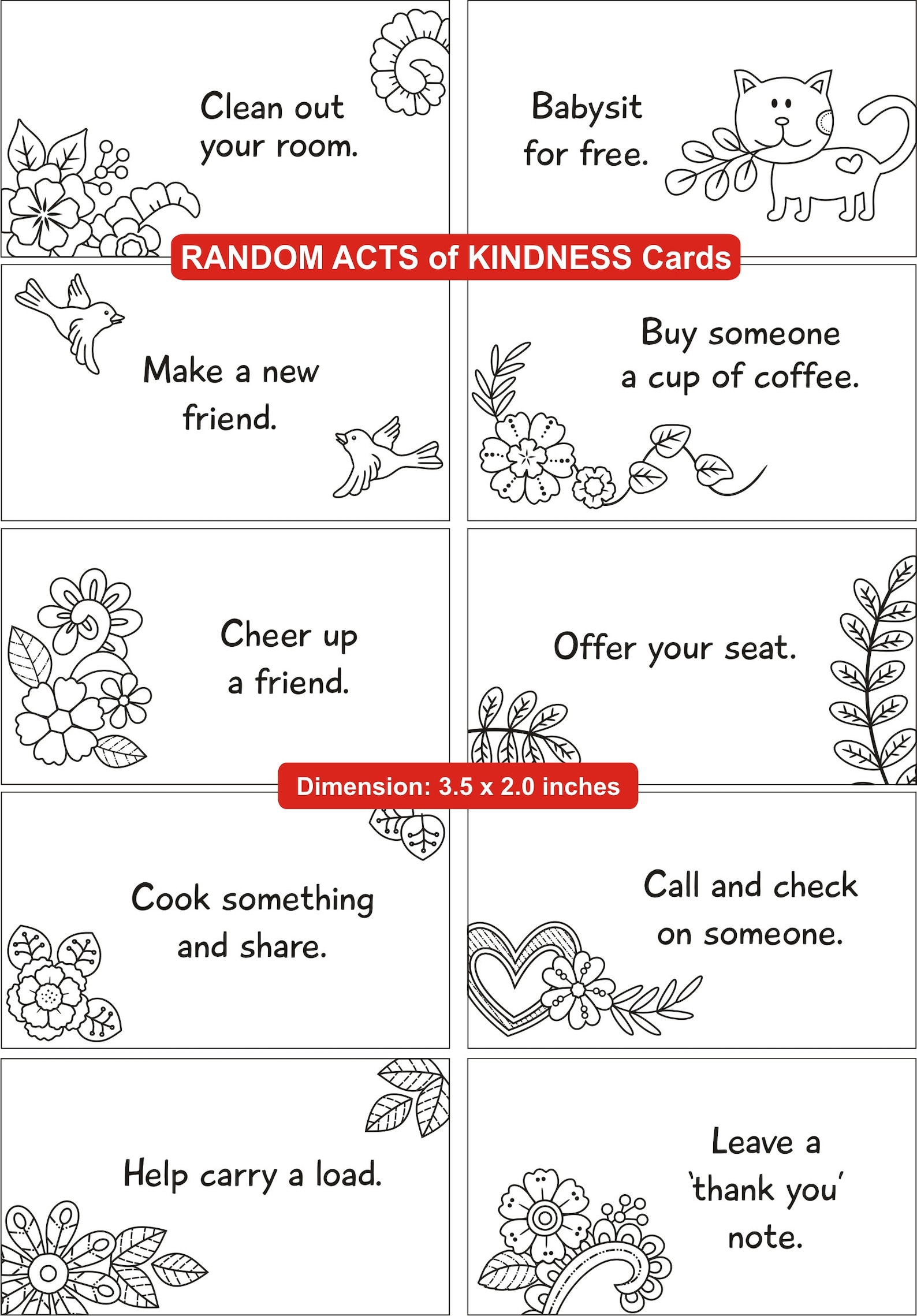 Set of 30 Printable random Acts of Kindness Cards - Etsy
