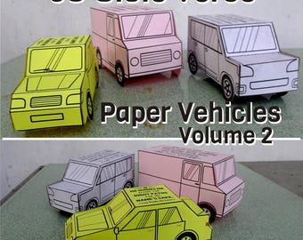 3D Bible Verse Paper Vehicle Craft Kit: Printable Sunday School Activity (PDF & JPEG)