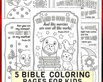 Bible Verse Coloring Pages for Kids: Animal Theme (PDF & JPEG)