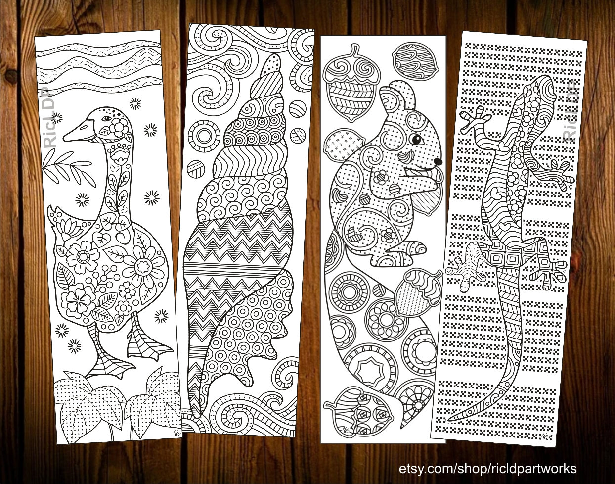 Printable Animal Coloring Bookmarks for Kids, Color Your Own Markers ...
