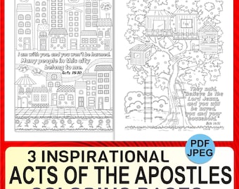 Acts of the Apostles Coloring Pages: Bible Study Zen Doodles (PDF/JPEG)