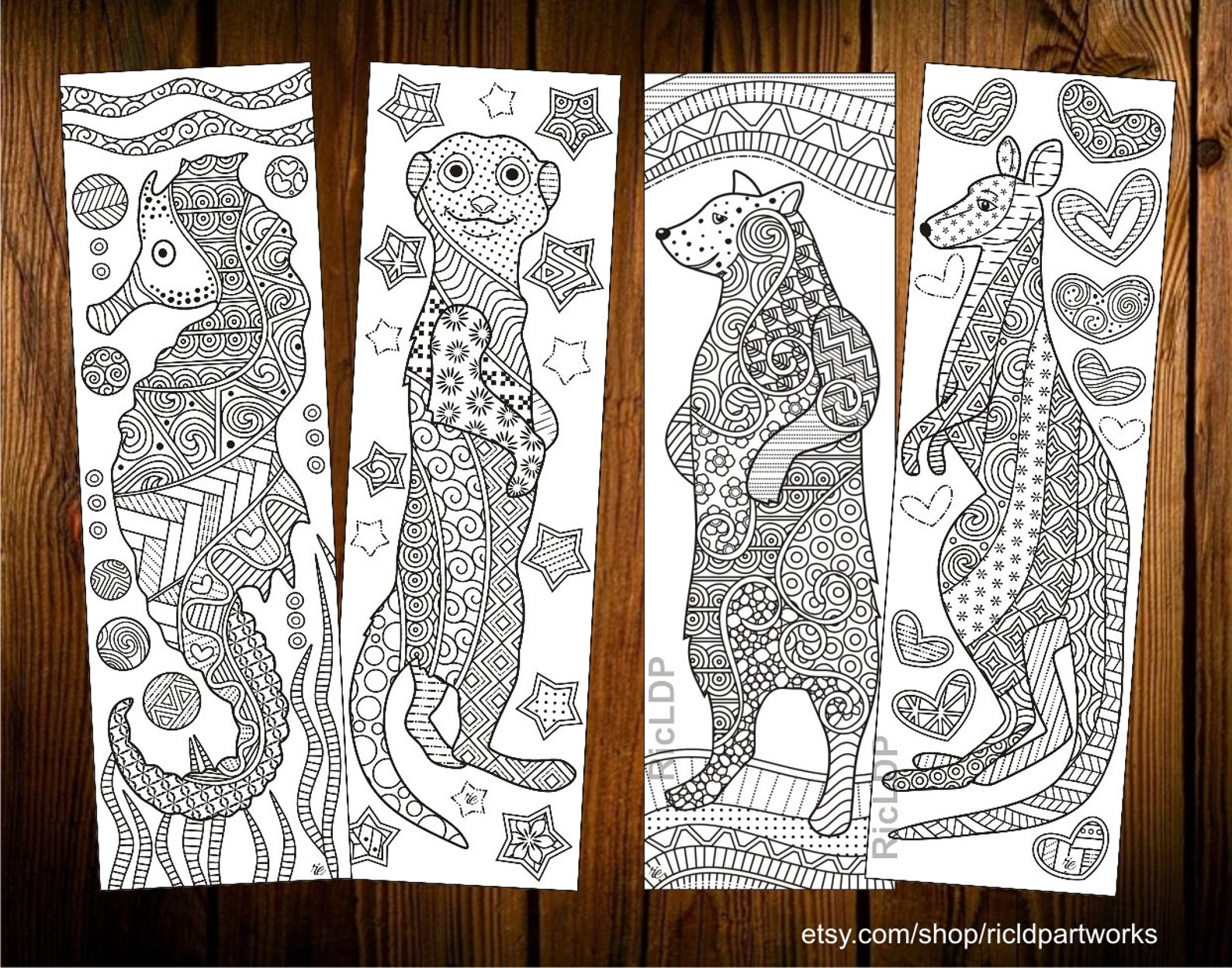 Printable Animal Coloring Bookmarks for Kids, Color Your Own Markers ...