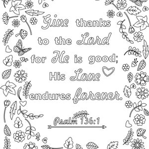 3 Bible Coloring Pages, Scripture Doodles Be Kind Ephesians 4 32 Psalm 90 14 Psalm 136 1 Digital Download image 4