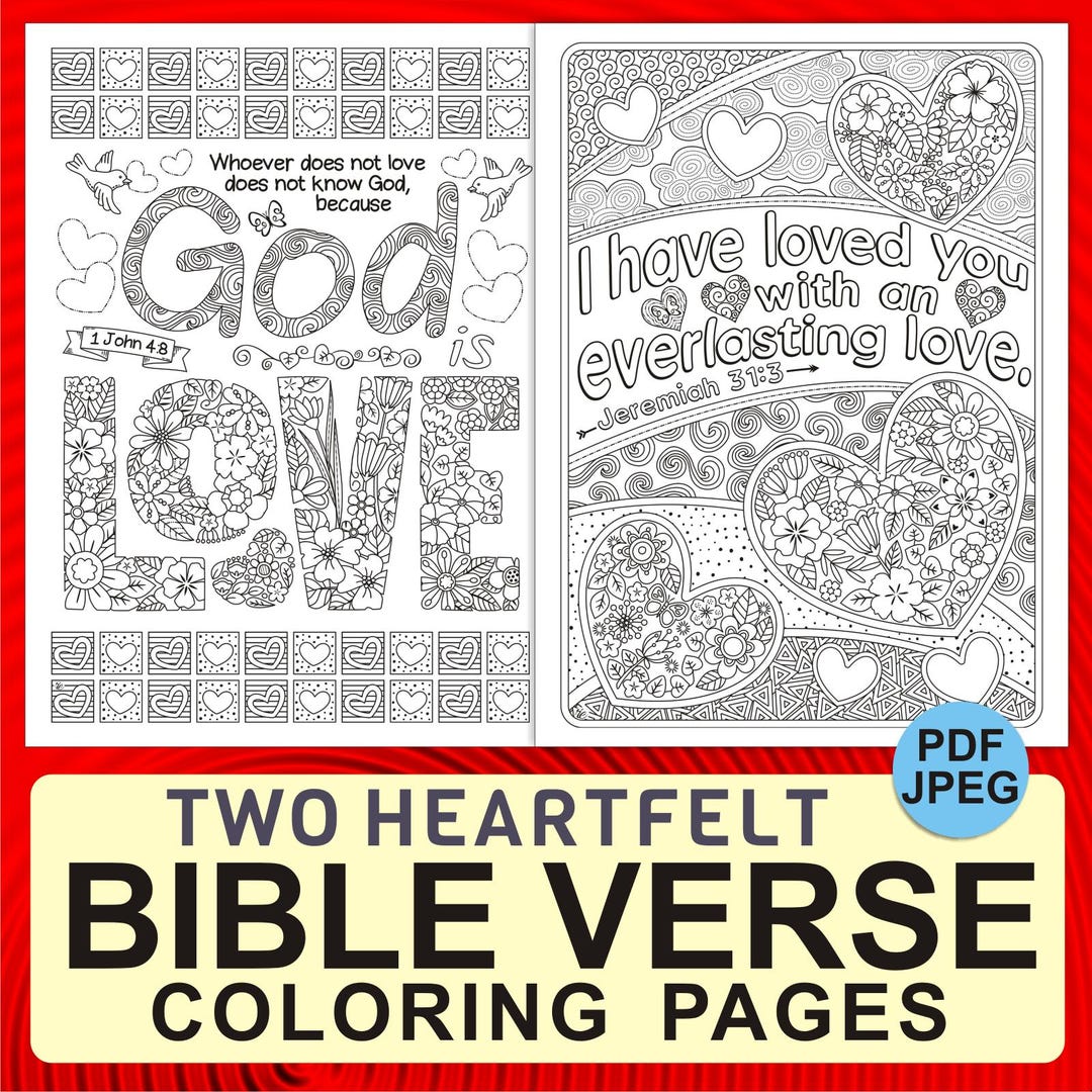2 Printable Bible Verse Coloring Pages for Kids & Adults, 1 John 4 Gods ...