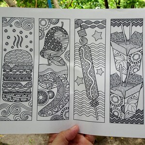 Set of 8 Foodstuff Zentangle Coloring Bookmarks Pizza Ice - Etsy
