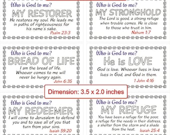 Bible Verse - Inspirational Cards - Exodus 15 - Refuge - Redeemer - Stronghold - Deliverer - Shelter - Restorer - Digital Download