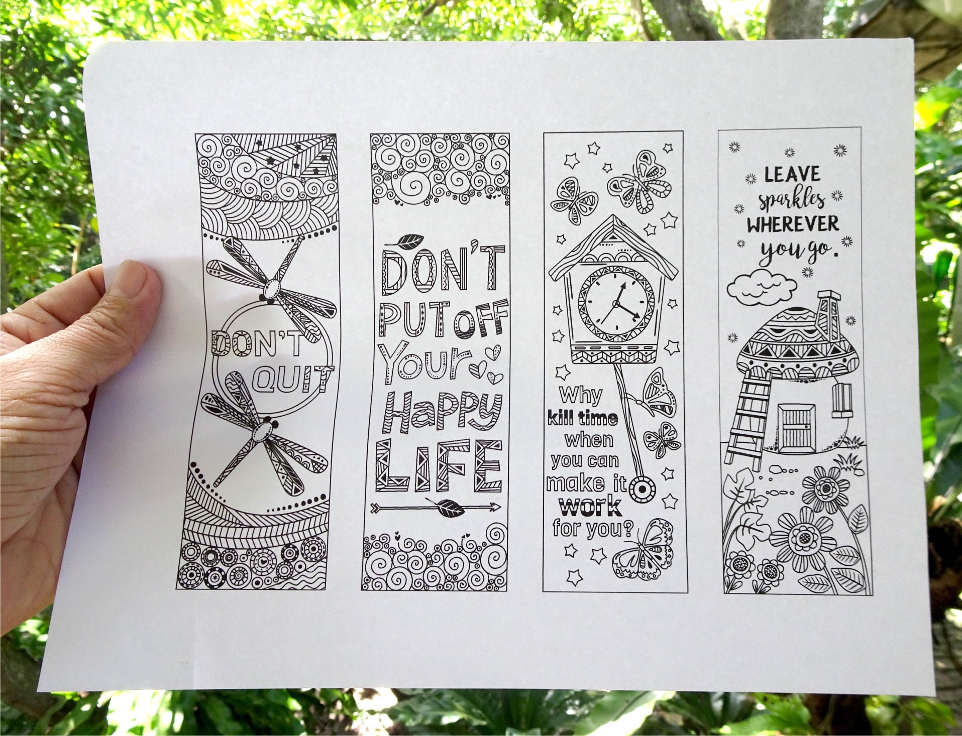 8 Inspirational Coloring Bookmarks: Positive Affirmations (printable ...