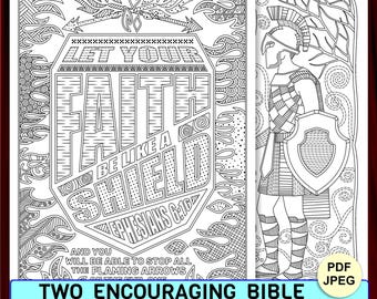 Ephesians 6 Coloring Pages: Shield of Faith, Armor of God (PDF, JPEG)