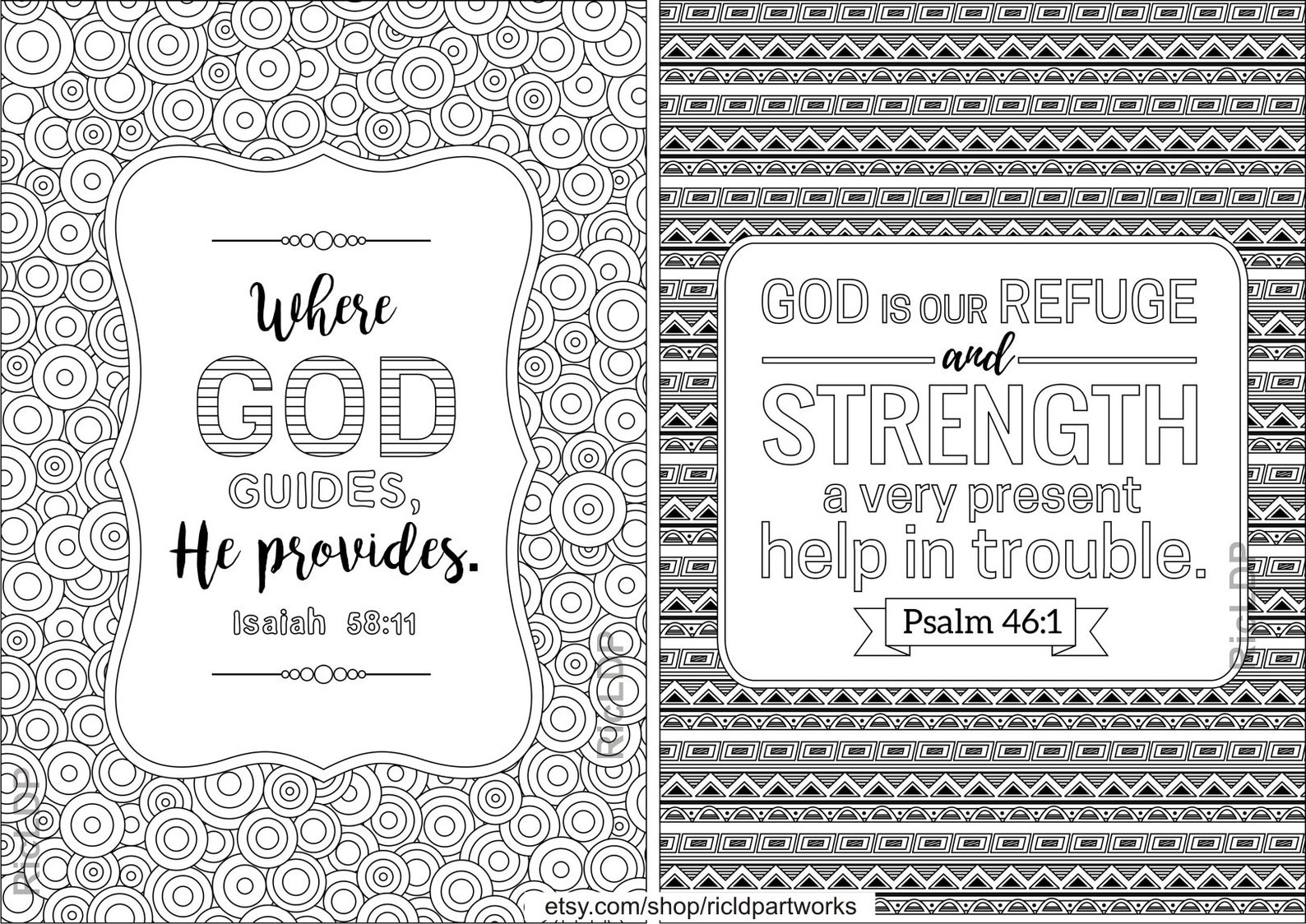 Set of 6 Bible Coloring Pages Tessellation Design Repeated Pattern ...