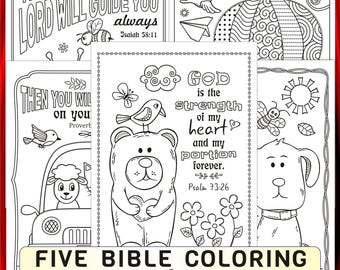 Animal Scripture Coloring Pages:  Bible Verse Activities for Sunday School & Kids (PDF/JPEG)