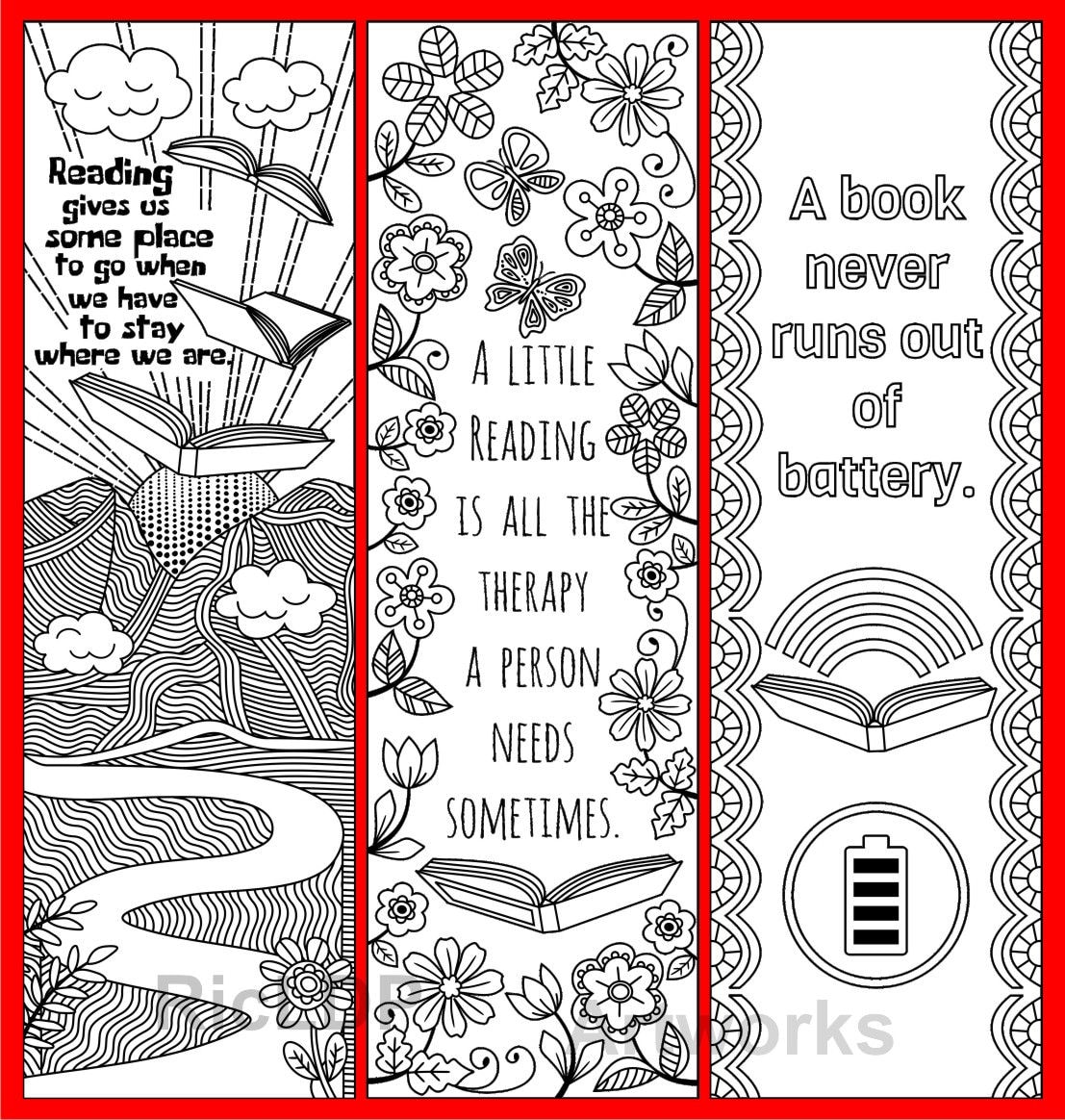 8 Coloring Bookmarks About Reading Cute Markers With Images 