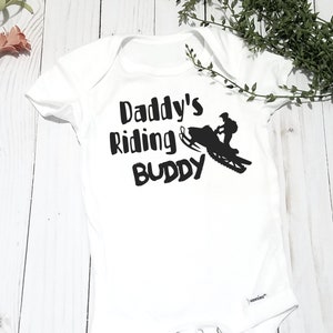 Daddy&#39;s Riding Buddy - Snowmobile Sled Inspired Onesie® - Daddy and Me - SledHead - SnowX - Snowcross