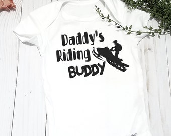 Daddy's Riding Buddy - Snowmobile Sled Inspired Onesie® - Daddy and Me - SledHead - SnowX - Snowcross