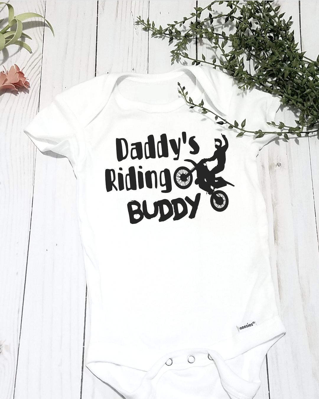 Daddy's Riding Buddy Motorcross Inspired Onesie® Daddy and Me, Dirtbike