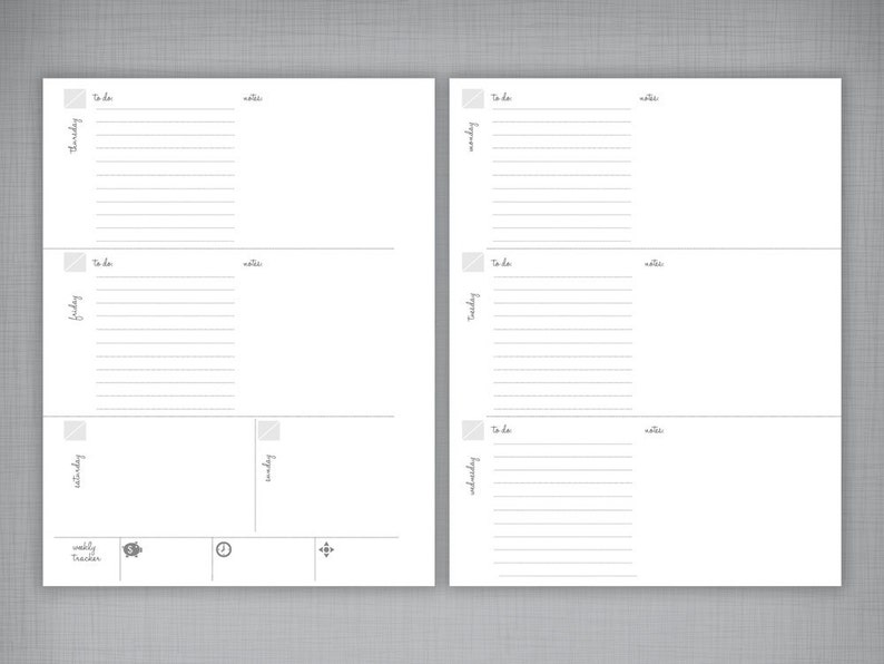 Printable Planner Week View 8.5x11_To Do and Notes | Etsy
