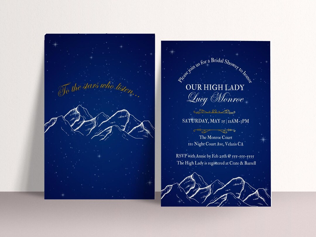 Fantasy Invite Design Fantasy Bridal Shower Invitation Template, Fantasy Celestial Bridal ...