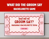 What Did the Groom Say Game, Bachelorette Trivia Drinking Game, Editable Hens Party Game, Bachelorette Slideshow Game Canva for Hen Do