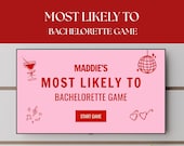 Most Likely To Bachelorette Game Template, Funny Bachelorette Game Editable Canva, Gender Swap Bachelorette Game, Hen Do Party Most Likely