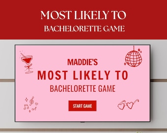 Most Likely To Bachelorette Game Template, Funny Bachelorette Game Editable Canva, Gender Swap Bachelorette Game, Hen Do Party Most Likely