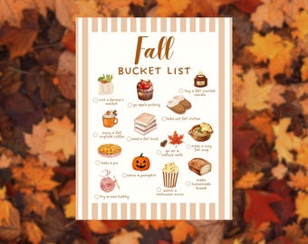 Printable Fall Bucket List (PDF), Autumn Bucket To Do List Printable, Cozy Fall Activities List