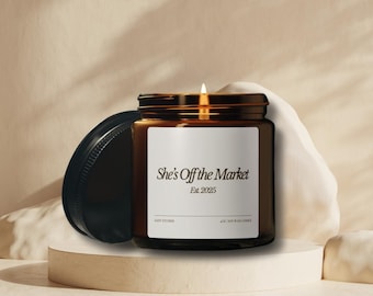 She's Off the Market Candle, Engagement Gift for Her, Newly Engaged Gift, Off the Market Bridal Shower Favors, Bride to Be Soy Candle