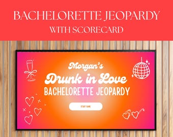 Drunk in Love Bachelorette Jeopardy Game Template, Retro Pink Bachelorette Jeopardy Trivia Game Editable Canva, Drunk in Love Jeopardy PPT