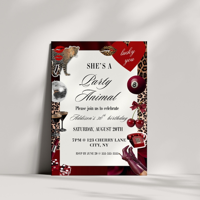 Birthday Invitation Wife Red - Etsy UK