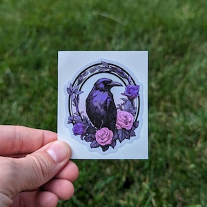 Purple Raven 2.75&quot; Waterproof Sticker