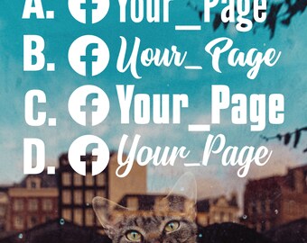 Custom Facebook Page Decal Sticker / Multiple Colors