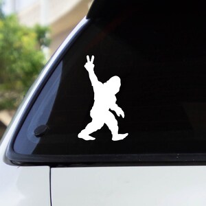 Bigfoot Peace Decal Sticker / Multiple Colors