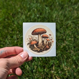 Retro Mushroom 2.5&quot; Waterproof Sticker