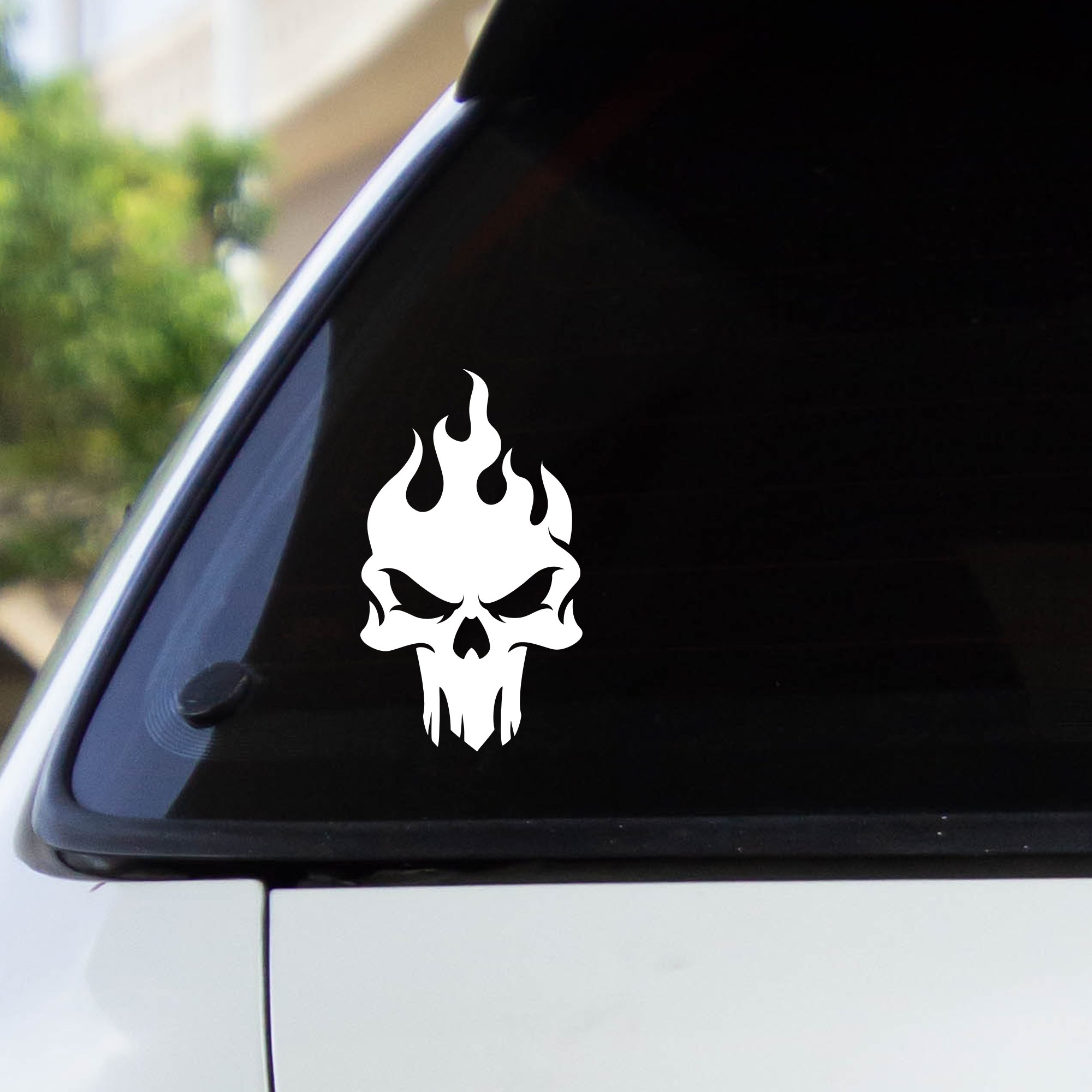 Details about   Decals Sticker Pair Of Scary Flaming Skulls 20 21684 