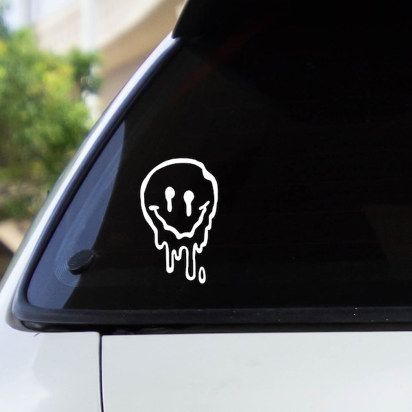 Trippy Smiley Face Decal Sticker / Multiple Colors