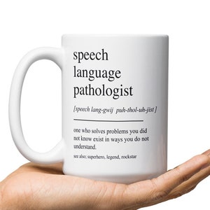 Regalo de patólogo del habla y lenguaje, taza divertida de patólogo del habla y lenguaje, regalo de graduación de patólogo del habla y lenguaje, regalos Slp, taza Slp