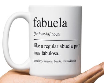 Taza Fabuela, Abuela Mug Gift, Abuela Gift, Abuela Mothers Day Gift, Gift For Abuela Mothers Day, Mexican Grandma Gift, Abuela Coffee Cup