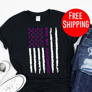 Lupus Shirt - For My Daughter Purple Ribbon Flag