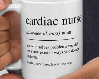 Regalo para enfermera cardíaca, taza para enfermera cardíaca, regalos de graduación para enfermeras cardíacas, graduada en enfermería cardíaca, taza de café para enfermera cardíaca