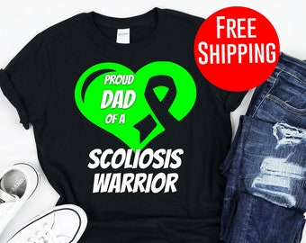 Escoliosis / Camisa de escoliosis / Camiseta de escoliosis / Conciencia de la escoliosis / Camiseta de la escoliosis / Camisa quiropráctico / Orgulloso papá guerrero