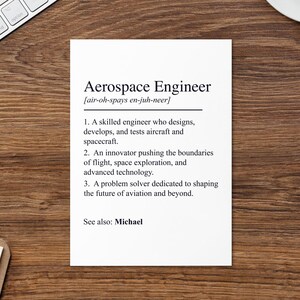 Aerospace Engineer Gift, Personalized Engineering Greeting Card, Aerospace Graduation Gift, Future Engineer Gift, STEM Career Gift