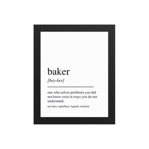Art mural imprimable Baker - Joli cadeau de décoration de cuisine pour les boulangers amateurs et les amateurs de pâtisserie