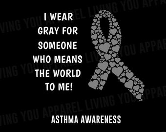 Asthma Png, Asthma Awareness, Asthma Warrior, Gray Ribbon, Asthma Fighter, Asthma Support, Asthma Survivor, I Wear Grey, Asthma Ribbon