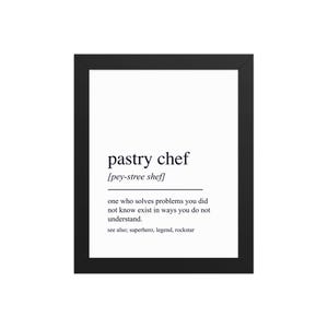 Arte mural imprimible de chef pastelero: un elegante regalo de decoración de cocina para profesionales de la repostería.